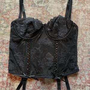 Vintage Victoria's Secret Black Lace Corset